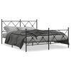vidaXL Metal Bed Frame without Mattress with Footboard Black 160x200cm
