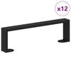 vidaXL Furniture Feet 12 pcs Black 34.1 x 4 x 10 mm Iron