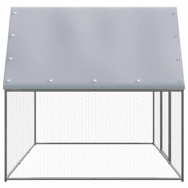 vidaXL Chicken Cage Silver and Grey 3x2x2 m Galvanised Steel