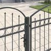 vidaXL Garden Fence Gate with Arched Top Grey 500 x 100 cm Steel
