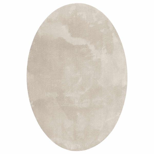 vidaXL Area Rugs Oval HUARTE Beige 120 x 170 cm 100% Polyester