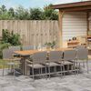vidaXL Garden Dining Set 11 pcs Grey Poly Rattan