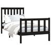 vidaXL Bed Frame without Mattress Black 90x200 cm Solid Wood Pine