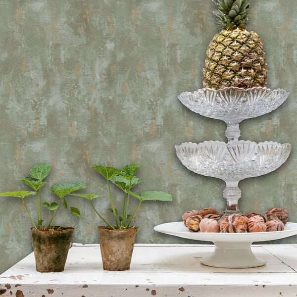 DUTCH WALLCOVERINGS Wallpaper Concrete Green TP1010