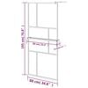 vidaXL Walk-in Shower Wall with Shelf Black 90x195 cm ESG Glass&Aluminium