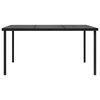 vidaXL Garden Table with Glass Tabletop Black 150x90x74 cm Steel