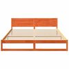 vidaXL Bed Frame with Headboard Wax Brown 200 x 200 cm Solid Pine Wood