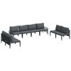 vidaXL Garden Sofa Set 8 pcs Black Steel