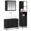 vidaXL Bathroom Furniture Set 3 pcs Black Oak Engineered Wood