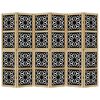 vidaXL Room Divider 6 Panels Brown and Black Solid Wood Paulownia