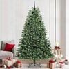 vidaXL Artificial Hinged Christmas Tree Green 240 cm PVC and Metal