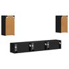 vidaXL TV Cabinet Set Wall-mounted 5 pcs Black Engineered Wood