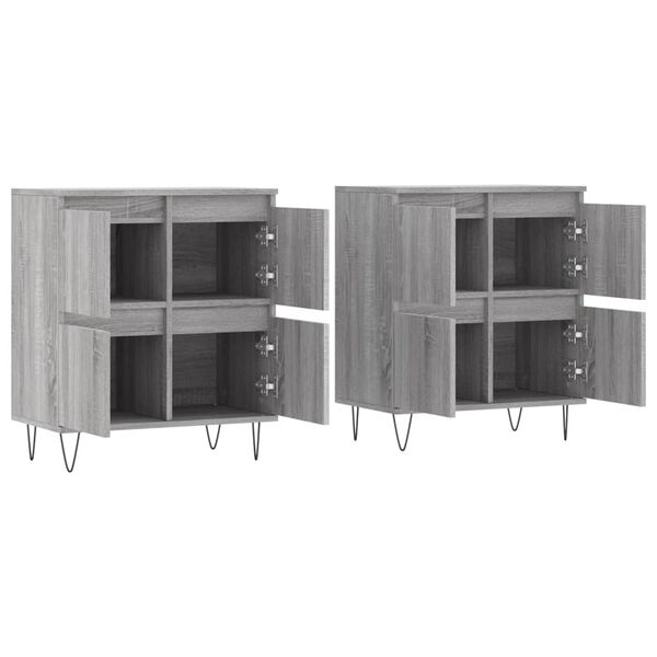 vidaXL Sideboards 2 pcs Grey Sonoma Engineered Wood