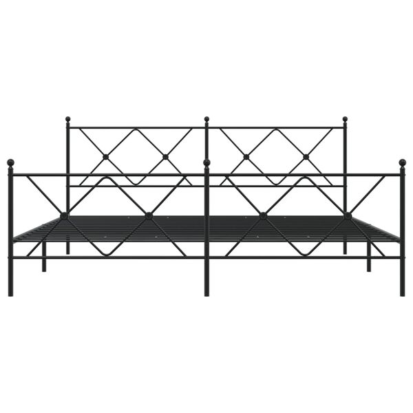vidaXL Metal Bed Frame without Mattress with Footboard Black 183x213cm