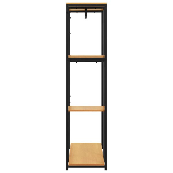 vidaXL Wardrobe Black and Oak 90x40x167 cm Metal and Engineered Wood