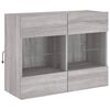 vidaXL TV Wall Cabinet with LED Lights Grey Sonoma 78.5x30x60.5 cm