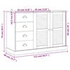 vidaXL Sideboard with Drawers VIGO 113x40x75 cm Grey Solid Wood Pine