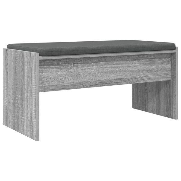 vidaXL Hall Bench with Cushion Grey Sonoma 83 x 38 x 40 cm