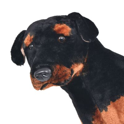 vidaXL Standing Plush Toy Rottweiler Dog Black and Brown XXL