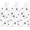 vidaXL Garden Fence 3 pcs Black 112 x 40 cm Steel