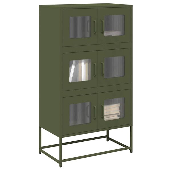 vidaXL Highboard Olive Green 68x39x123 cm Steel
