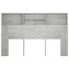 vidaXL Headboard Cabinet Concrete Grey 160x19x103.5 cm