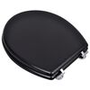 vidaXL WC Toilet Seat MDF Lid Simple Design Black