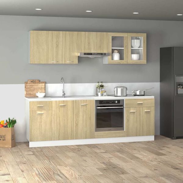 vidaXL 8 Piece Kitchen Cabinet Set Lyon Sonoma Oak Engineered Wood