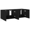 vidaXL TV Wall Cabinets with LED Lights 2 pcs Black 60x35x41 cm