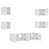 vidaXL 6 Piece TV Wall Units with LED White Engineered Wood