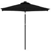 vidaXL Garden Parasol with Steel Pole Black 225x225x212 cm