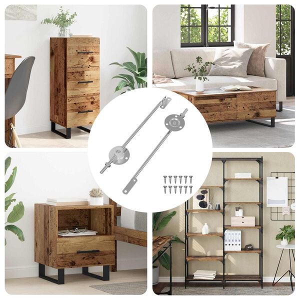 vidaXL Lid Support Hinge 2 pcs Silver 194 x 36 x 18 mm Iron