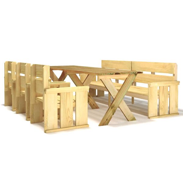 vidaXL 5 Piece Garden Dining Set Impregnated Pinewood