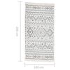 vidaXL Rug Beige and Blue 100x200 cm Cotton