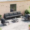 vidaXL Garden Sofa Set with Cushion 7 pcs Black Steel