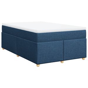 vidaXL Box Spring Bed with Mattress Blue 120x200 cm Fabric