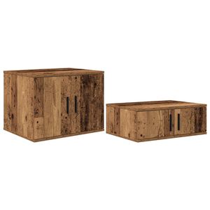 vidaXL Storage Cabinet 2 pcs Old Wood 127 x 41 x 40 cm Engineered Wood