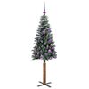vidaXL Slim Christmas Tree Green 150 cm PVC and Solid Pine wood