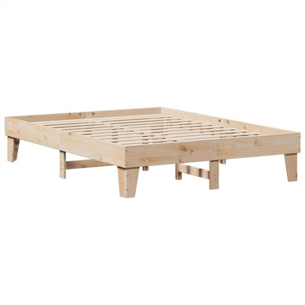 vidaXL Bed Frame without Mattress 140x200 cm Solid Wood Pine
