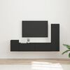 vidaXL TV Cabinet Set Wall-mounted 4 pcs Black Engineered Wood