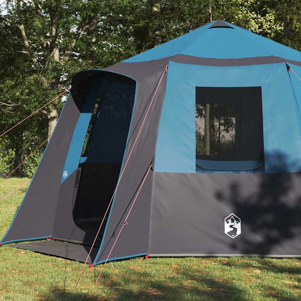 vidaXL Cabin Tent with Roof Blue and Grey 405 x 405 x 273 cm