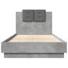 vidaXL Bed Frame with LED without Mattress Concrete Grey 75x190 cm Small Single