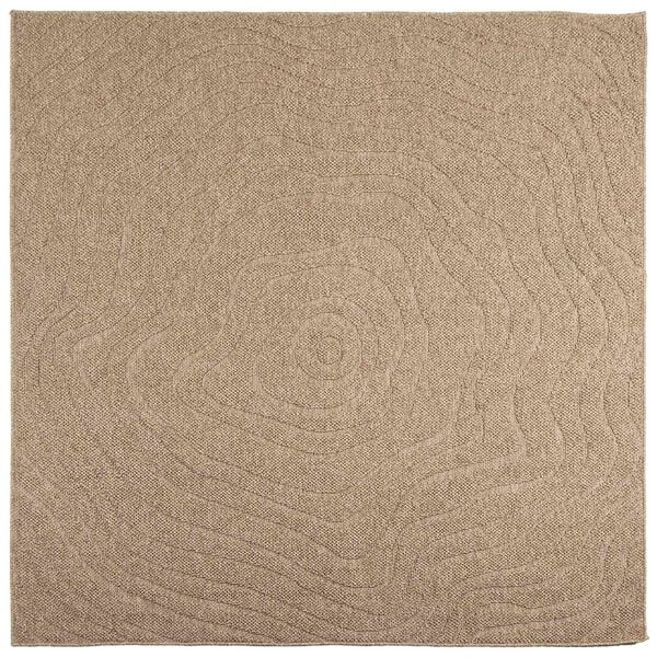 vidaXL Area Rugs Moire Square HUARTE Natural 240 x 240 cm Polyester