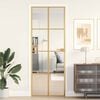 vidaXL Interior Door Slim Golden 76x201.5 cm Tempered Glass and Aluminium