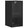 vidaXL Wall Cabinet with Glass Doors Black 35x37x68.5 cm
