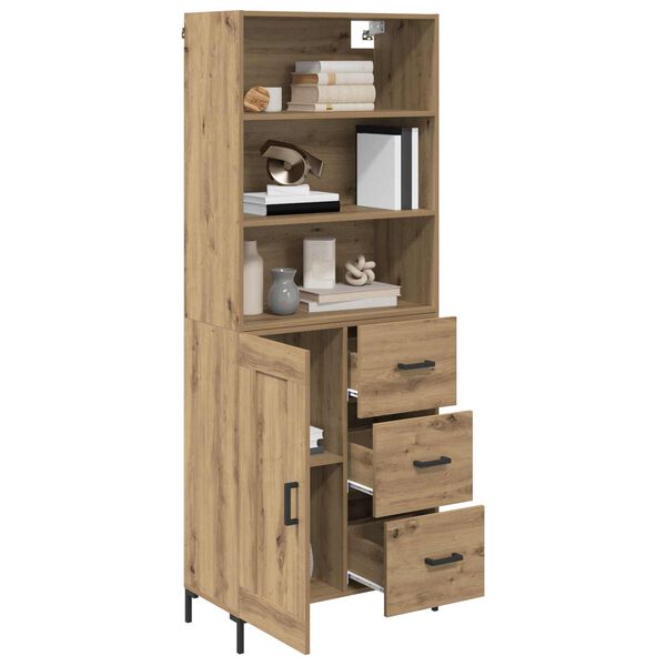 vidaXL Highboard Artisan Oak 69.5 x 34 x 180 cm Engineered Wood