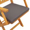vidaXL Folding Chair 4 pcs Grey 49 x 57.5 x 92cm Solid Acacia wood