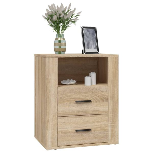 vidaXL Bedside Cabinet Sonoma Oak 50x36x60 cm Engineered Wood