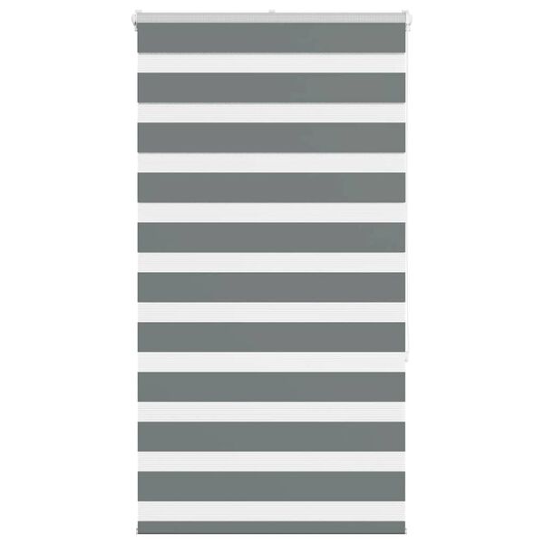 vidaXL Zebra Blind Dark Grey 85x150 cm Fabric Width 80.9 cm Polyester
