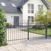 vidaXL Double Gate with Lock Grey 299.5 x 149.5 cm Steel